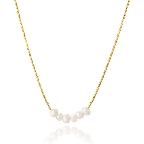 14k Gold strand with pearls necklace *