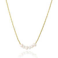 14k Gold strand with pearls necklace