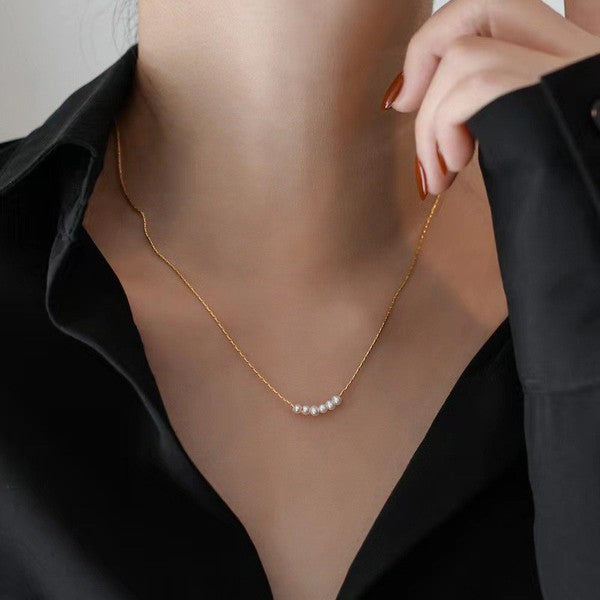 14k Gold strand with pearls necklace *