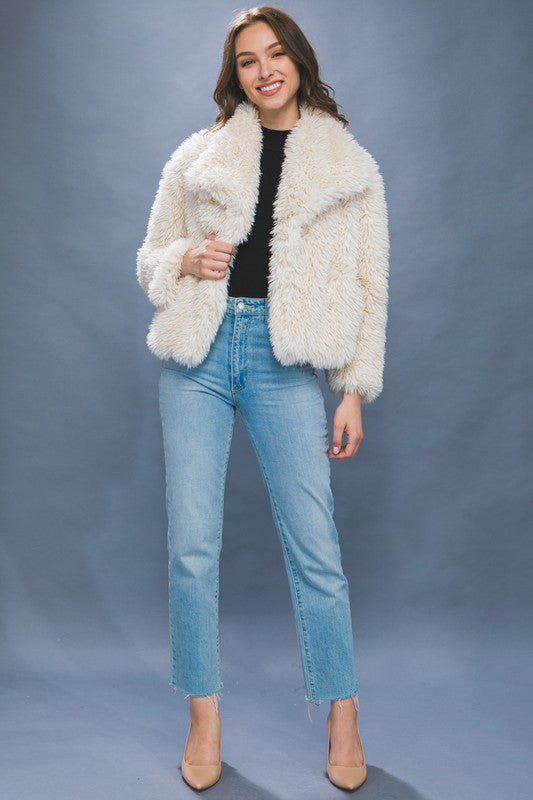 Faux Fur Jacket with pockets