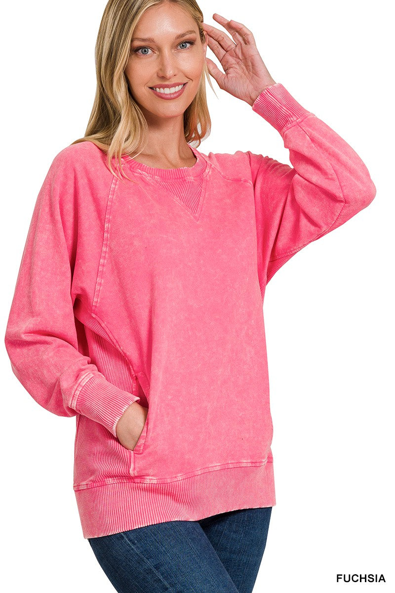 Lake Nights Long Sleeve Sweater in fuschia