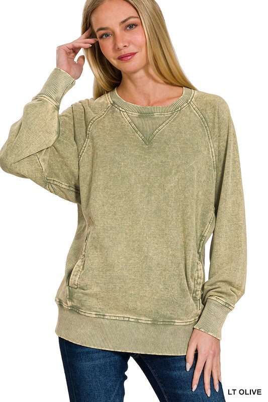 Lake Nights Long Sleeve Sweater in Olive