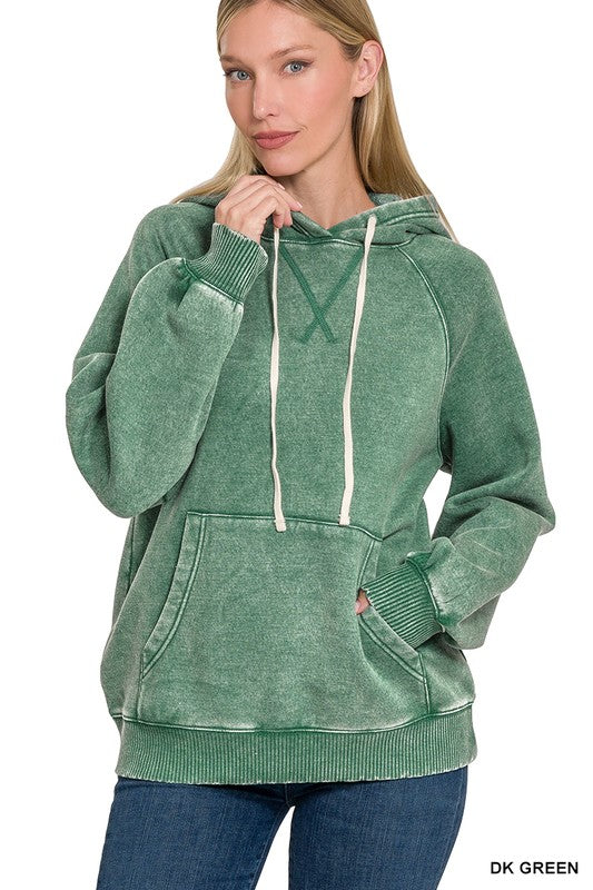 Dark Green Long Sleeve Sweater Hoodie