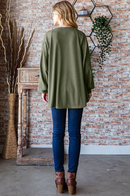 Olive lace long sleeve