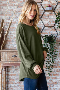 Olive lace long sleeve