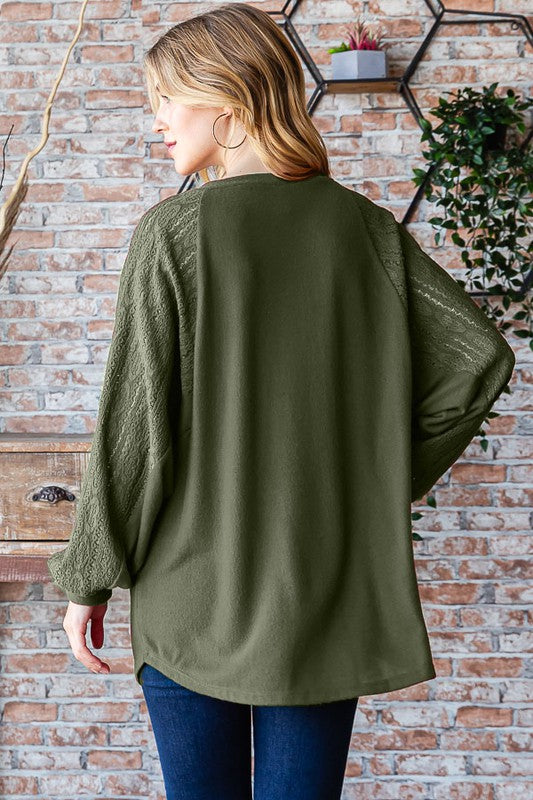 Olive lace long sleeve