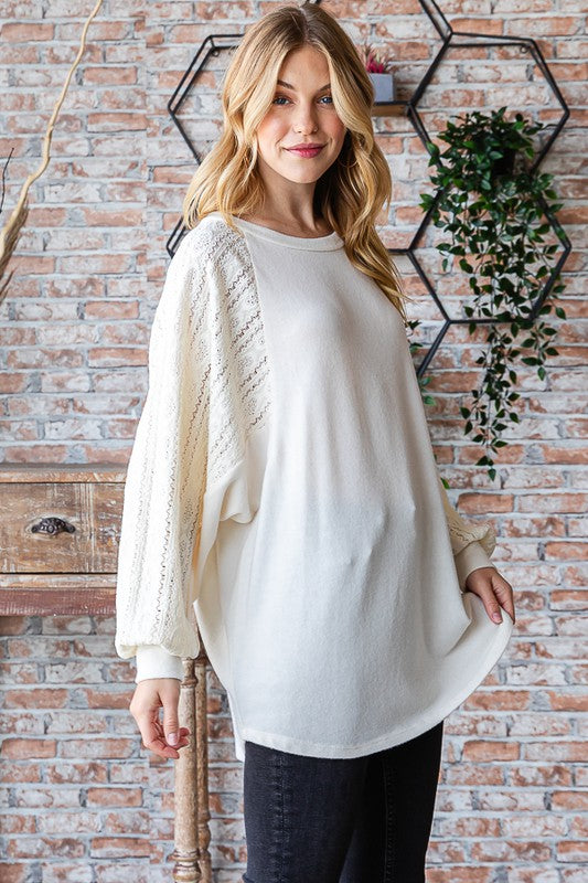 Cream lace long sleeve