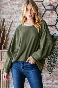 Olive lace long sleeve