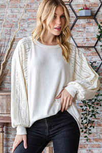 Cream lace long sleeve