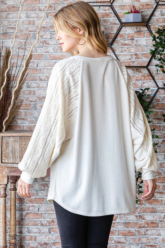 Cream lace long sleeve