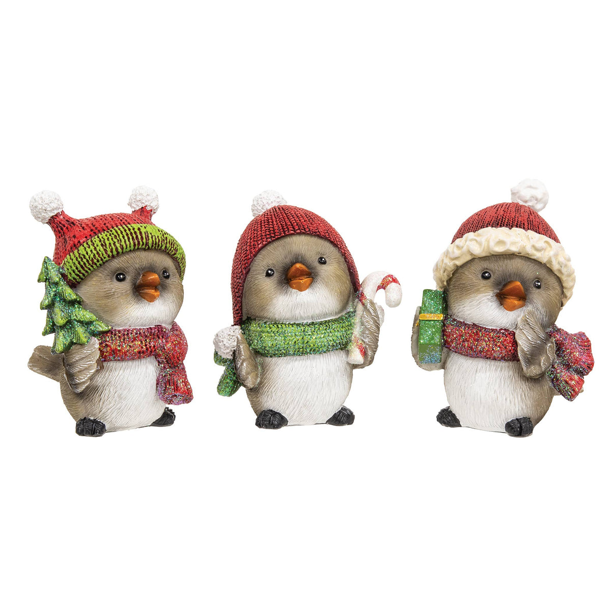 Chubby Glitter Resin Hat & Scarf Baby Bird 3 Assorted