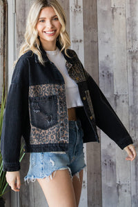 Wild Side Leopard Denim Jacket