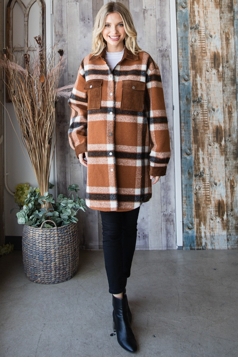 Brown Plaid flannel jacket * on sale