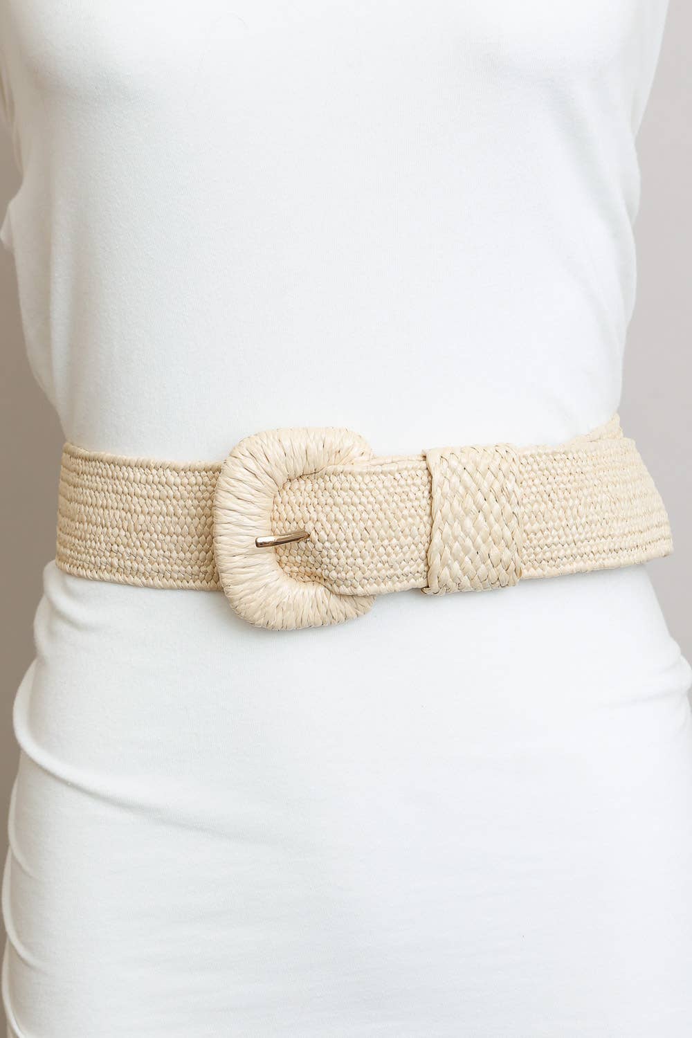 Bestseller Stretchable Raffia Belt – Eco-Friendly Fashion 🌾: Natural
