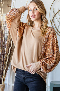 Festive Champagne Sequin Long Sleeve * on sale