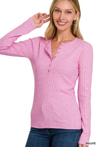 Sterling Long Sleeve v-neck in mauve