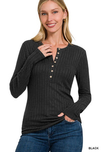 Sterling Long Sleeve v-neck in black