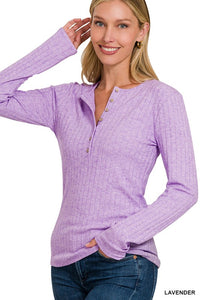 Sterling Long Sleeve v-neck in lavender