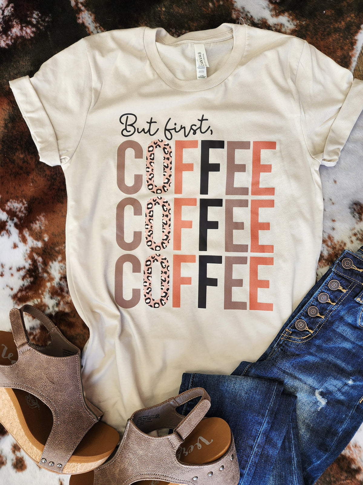 "But first, coffee coffee coffee" graphic tee * on sale