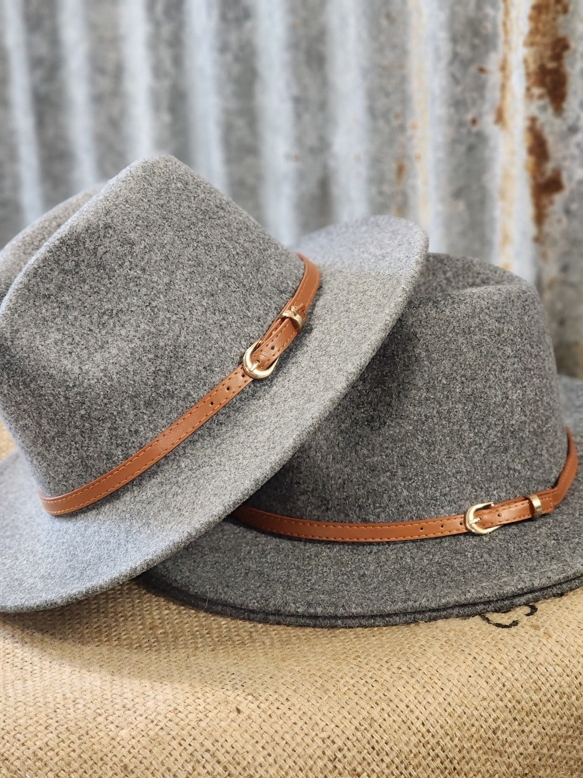 Smoke Wool Panama hat with buckle band