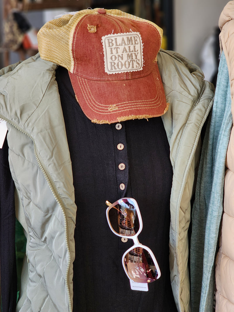 Blame it on my Roots Distressed Mesh Baseball Cap *