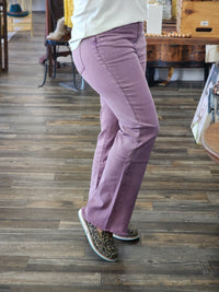 Tyler Acid Wash Fray Jeans in lavender