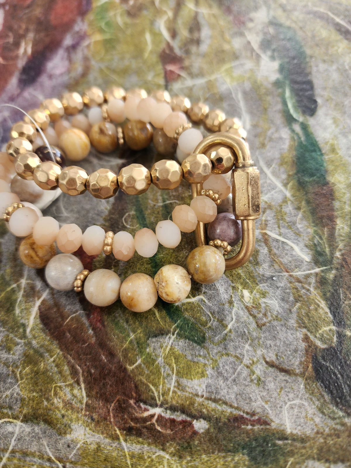 Natural stone bead bracelet set