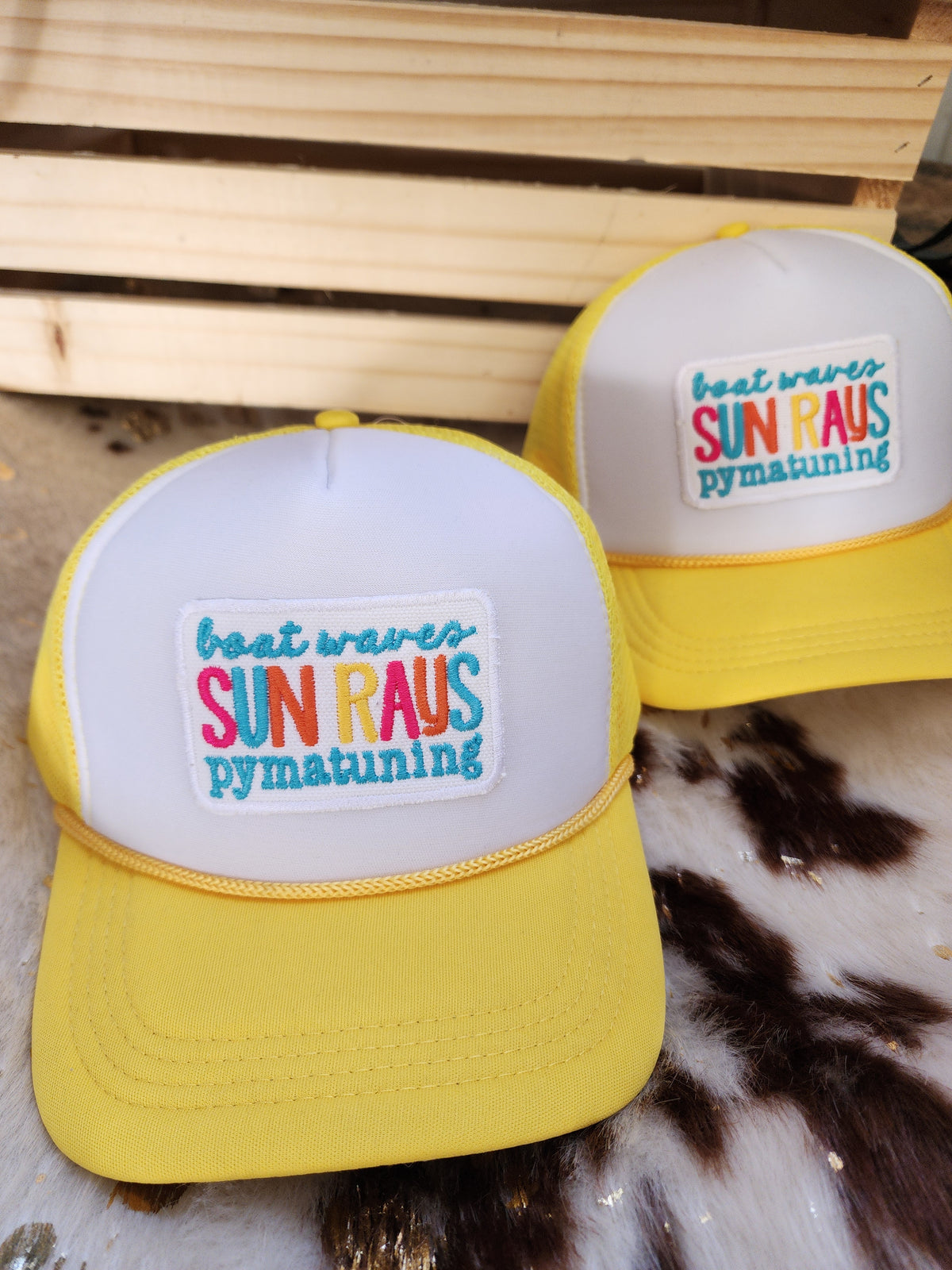 Pymatuning Lake Foam Trucker Baseball Cap in yellow