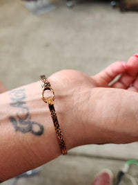 Cross patina finish stamped bracelet