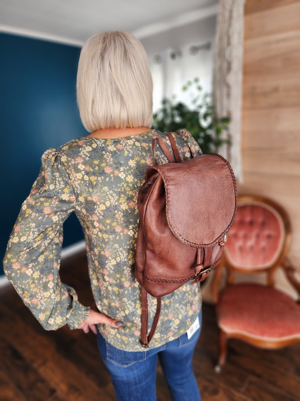 Out for the Day Fall Floral Blouse with 3/4 sleeve * on sale