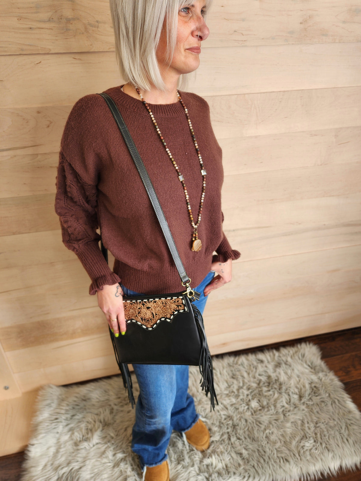 Flouce Sleeve Cable Knit Long Sleeve Sweater * on sale