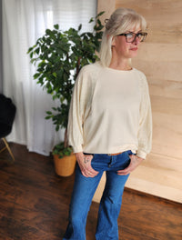 Cream lace long sleeve