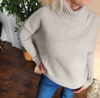 Cream Turtle Neck Oversized Sweater