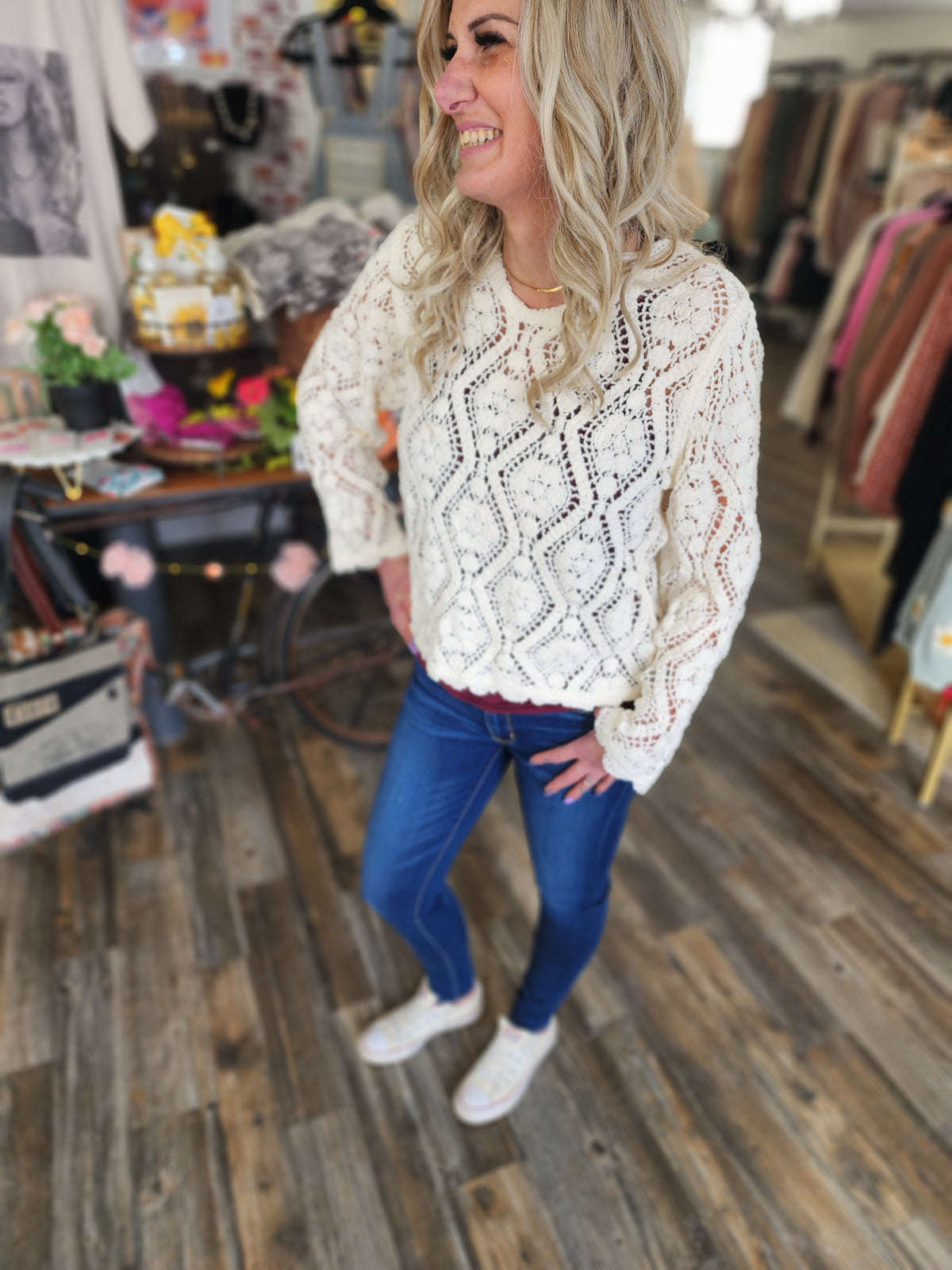 Lucy Long Sleeve Loose Knit Blouse