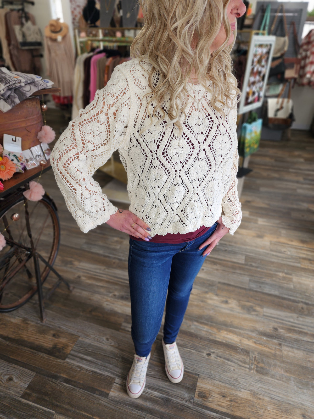 Lucy Long Sleeve Loose Knit Blouse