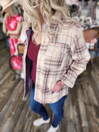 Lavender & Lilac Plaid flannel jacket