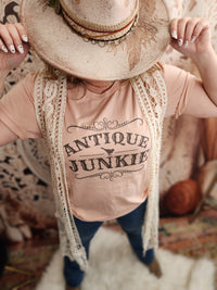 Antique Junkie Graphic Shirt: Peach