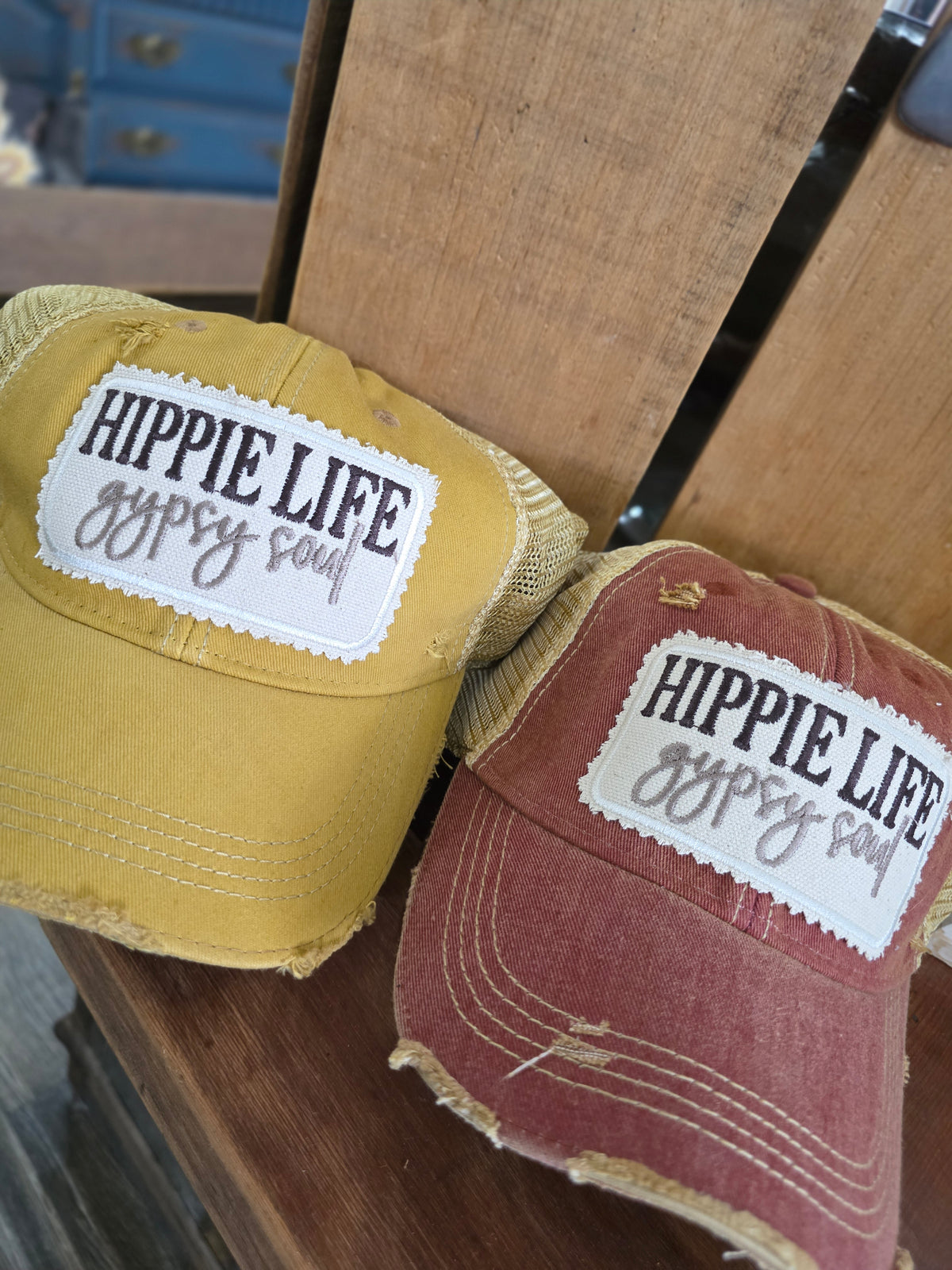 Hippie Life,gypsy soul Distressed Mesh Baseball Cap