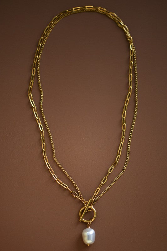 18k Gold layered chain necklace