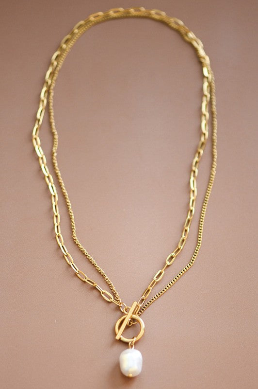 18k Gold layered chain necklace