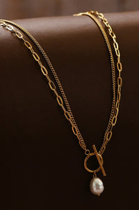 18k Gold layered chain necklace