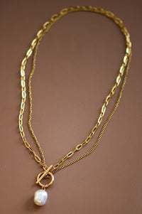 18k Gold layered chain necklace