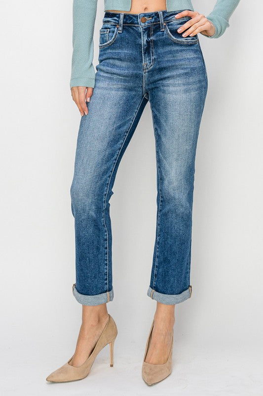 High Rise Straight Jeans by Risen