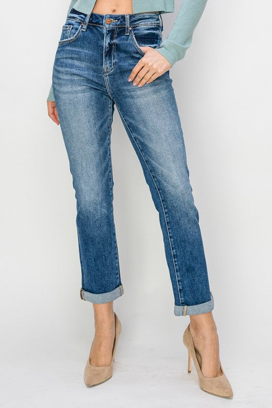 High Rise Straight Jeans by Risen