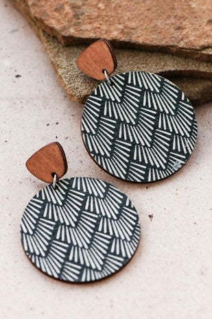 Boho wood earring Set