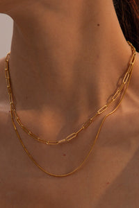 18k Gold Link Layered necklace
