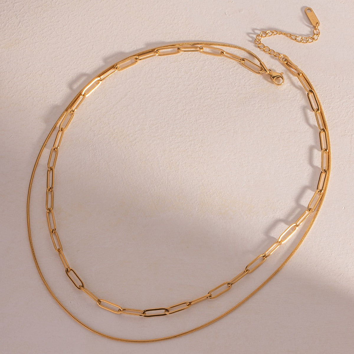 18k Gold Link Layered necklace