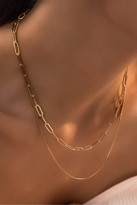 18k Gold Link Layered necklace