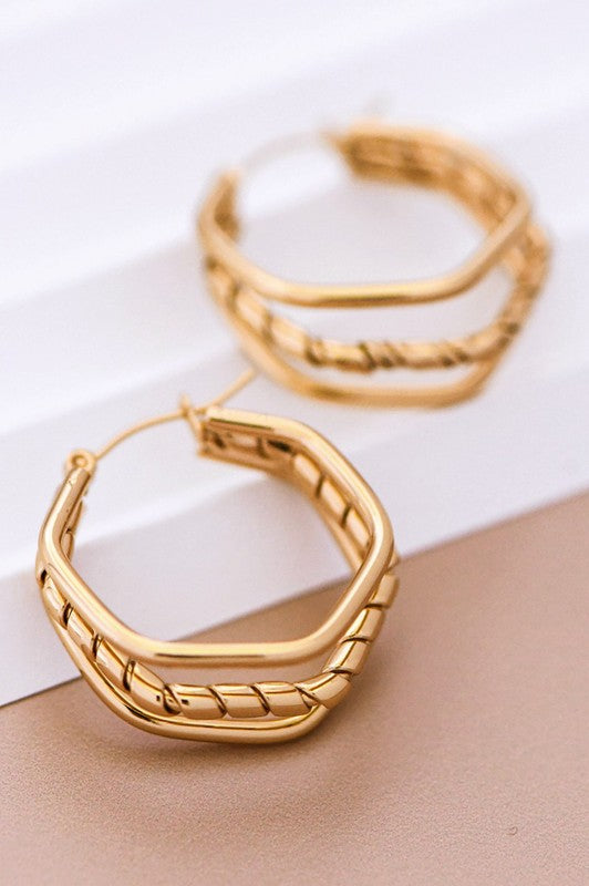 18k Gold Dipped Hoop Earring