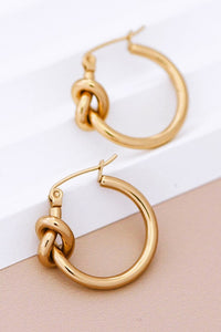 18k Gold Dipped Knot Hoop Earring